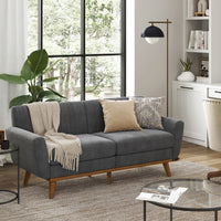 3-zitsbank in Mid-century Stijl met Massief Houten Poten, 191 x 80,5 x 86 cm