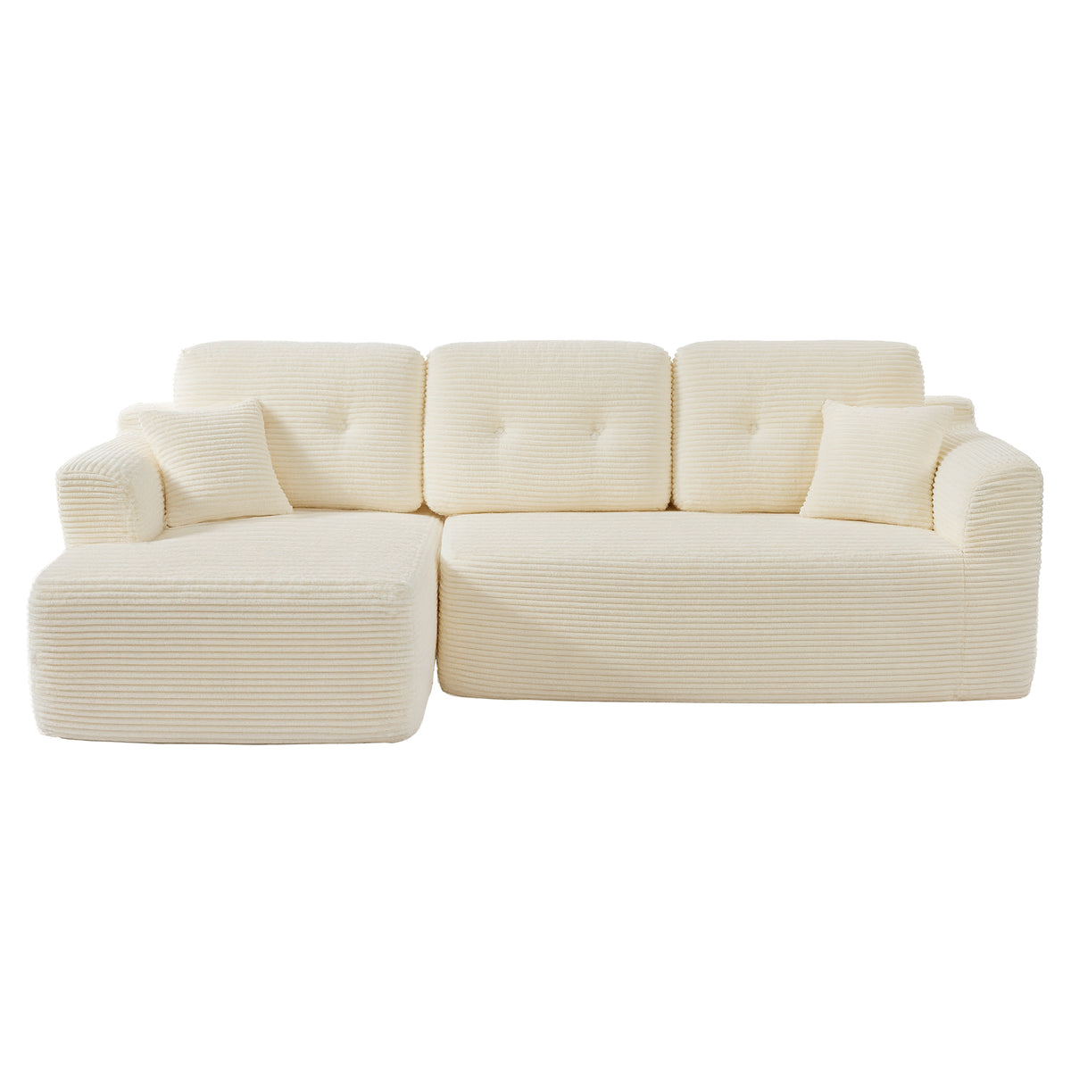 Modulaire Hoekbank zonder Montage met Ruime Chaise Longue, 244 cm