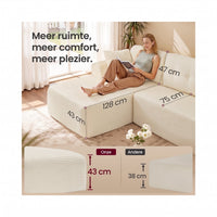 Modulaire Hoekbank zonder Montage met Ruime Chaise Longue, 244 cm