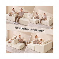 Modulaire Hoekbank zonder Montage met Ruime Chaise Longue, 244 cm