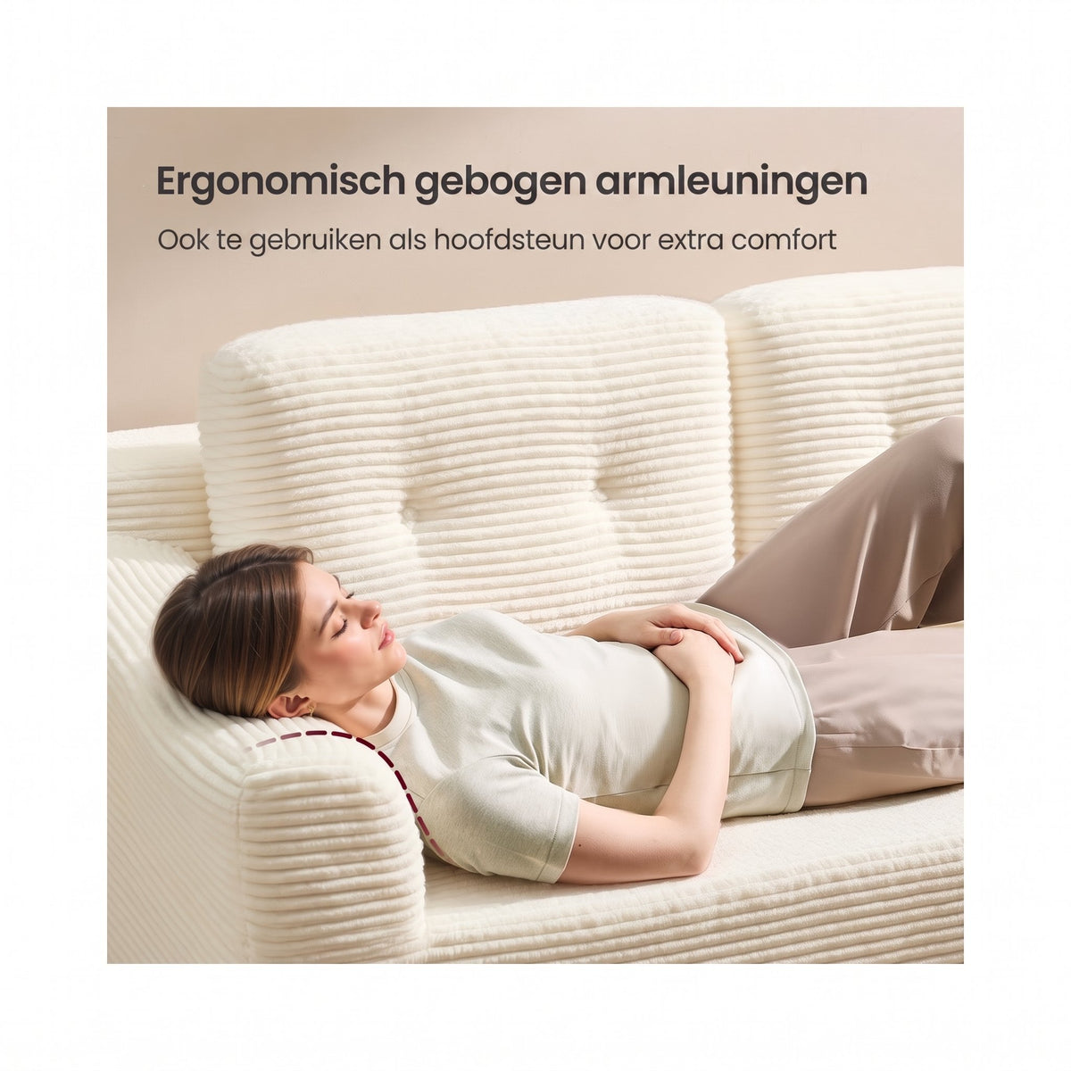 Modulaire Hoekbank zonder Montage met Ruime Chaise Longue, 244 cm