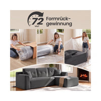 Modulaire Hoekbank zonder Montage met Ruime Chaise Longue, 244 cm