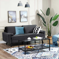 3-zitsbank met Fluwelen Bekleding en Houten Frame, 176 x 83 x 84 cm