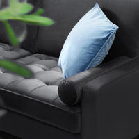 3-zitsbank met Fluwelen Bekleding en Houten Frame, 176 x 83 x 84 cm