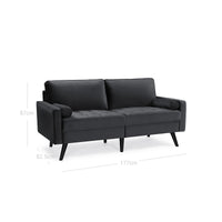 3-zitsbank met Fluwelen Bekleding en Houten Frame, 176 x 83 x 84 cm