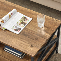 Salontafel met 2 Lades en Open Vak, X-Vormige Stutten, 100 x 55 x 45 cm