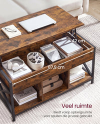 In Hoogte Verstelbare Salontafel met Verborgen Opbergruimte, 50 x 100 cm