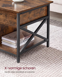 In Hoogte Verstelbare Salontafel met Verborgen Opbergruimte, 50 x 100 cm