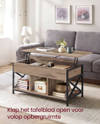 In Hoogte Verstelbare Salontafel met Verborgen Opbergruimte, 50 x 100 cm