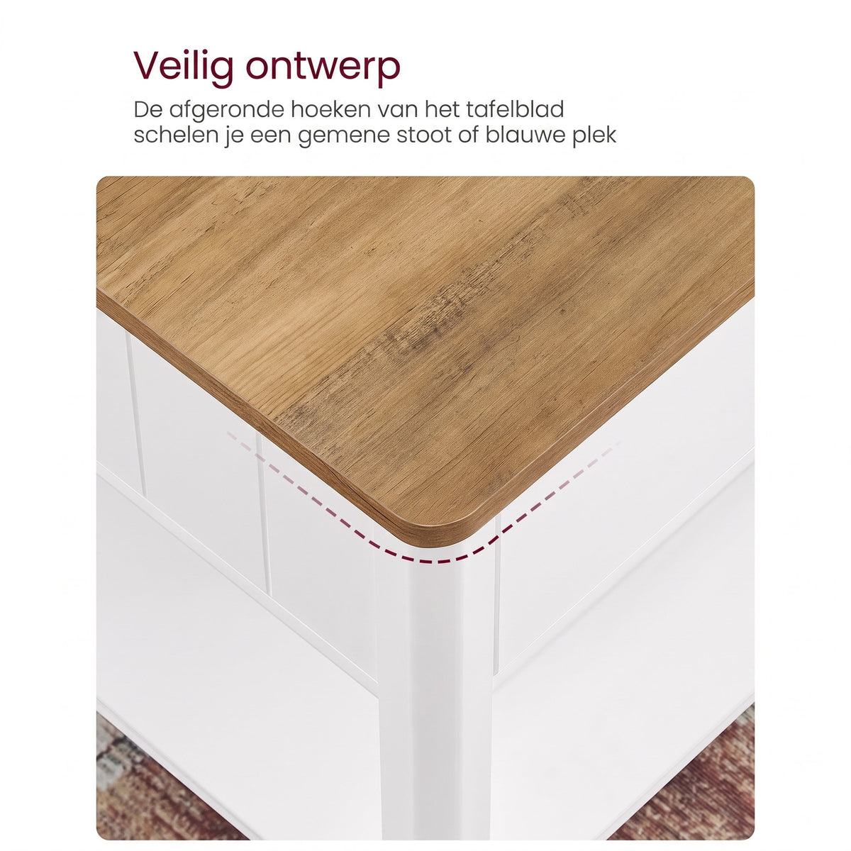 Salontafel met 2 Lades en Open Plank, 80 x 80 x 45 cm