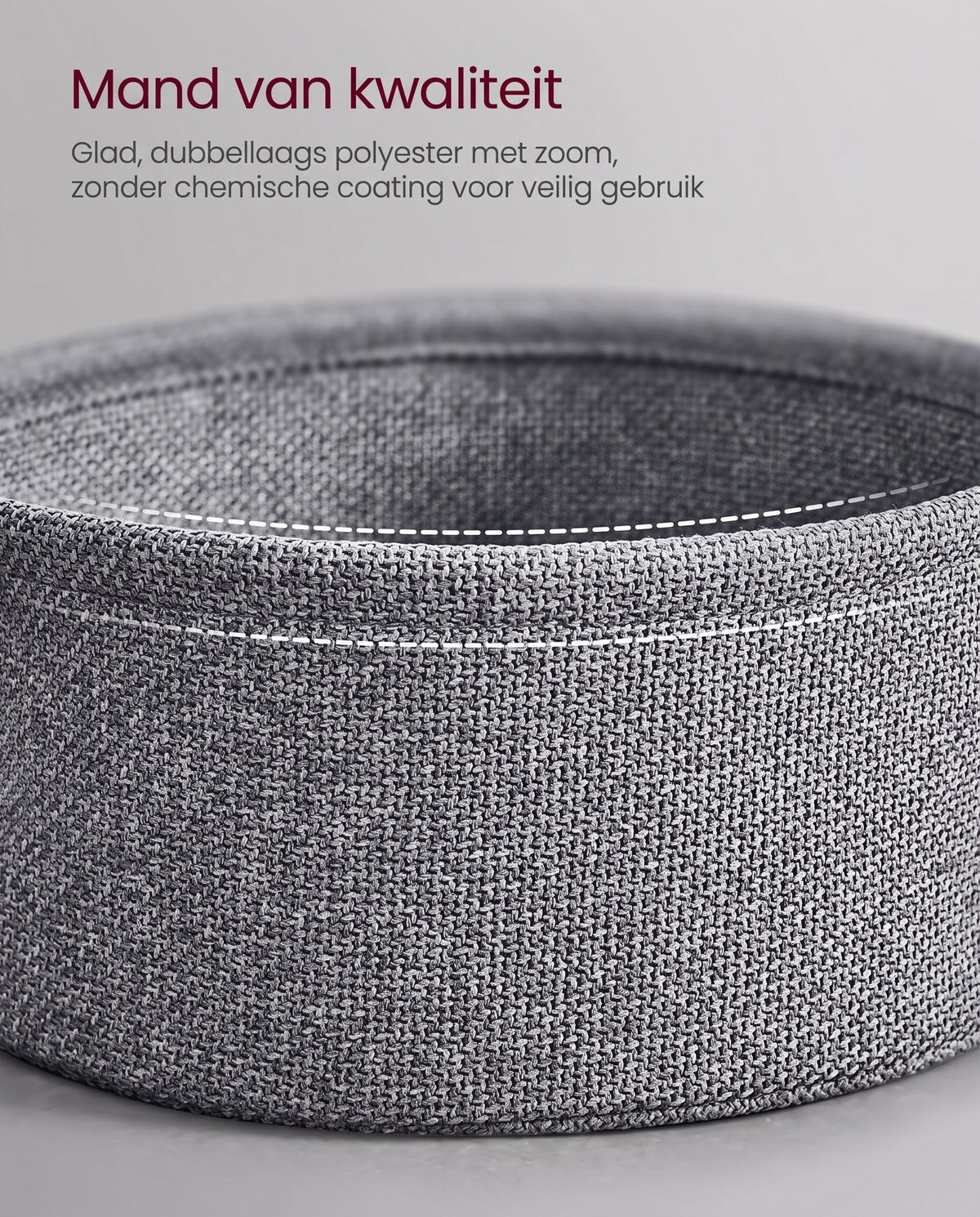 Ronde Salontafel met Stoffen Opbergmand, 75 x 45 cm