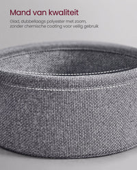 Ronde Salontafel met Stoffen Opbergmand, 75 x 45 cm
