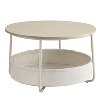 Ronde Salontafel met Stoffen Opbergmand, 75 x 45 cm
