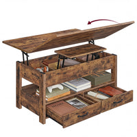 In Hoogte Verstelbare Salontafel met 2 Lades en Verborgen Vakken, 50 x 100 cm