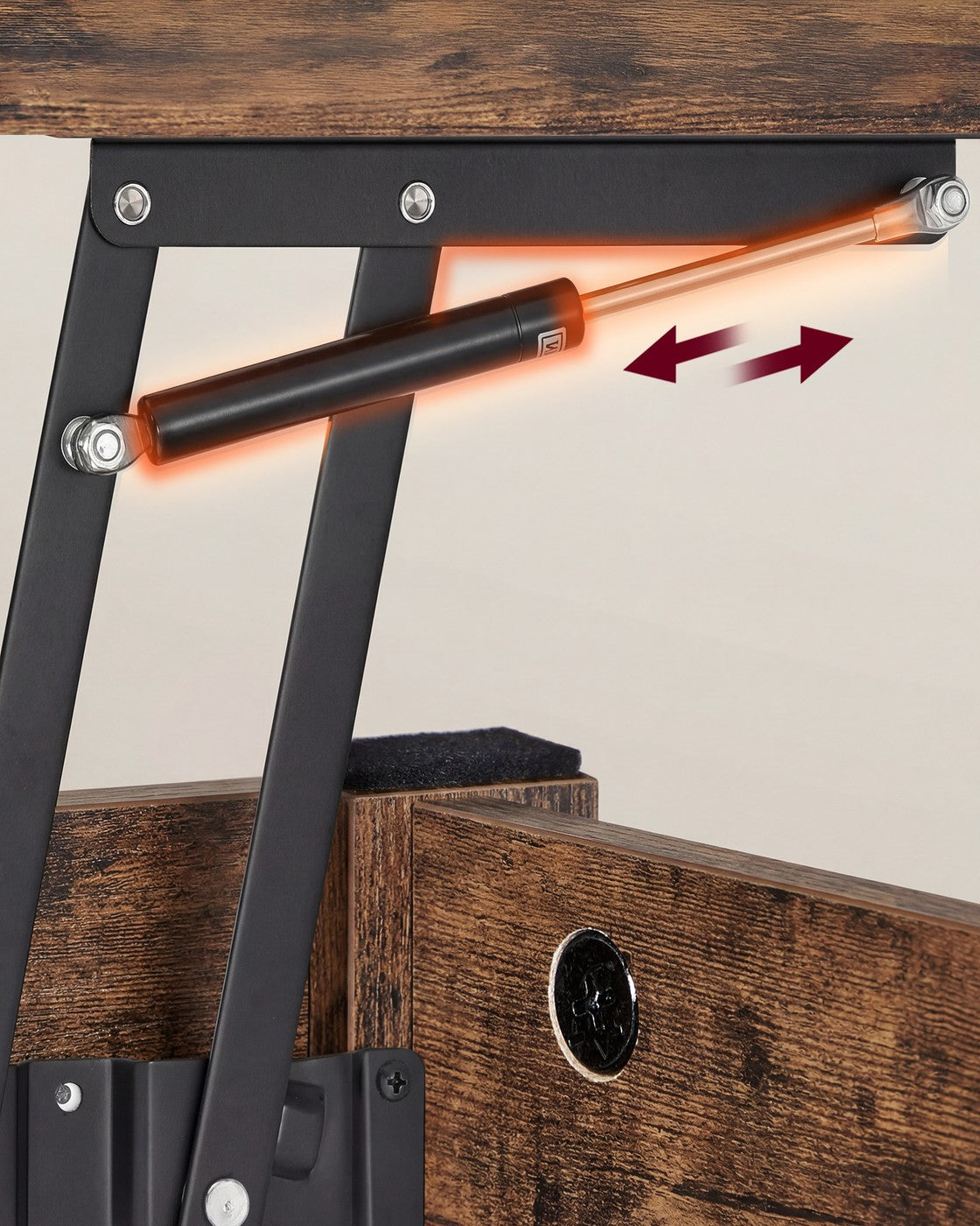In Hoogte Verstelbare Salontafel met 2 Lades en Verborgen Vakken, 50 x 100 cm