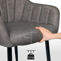 Loungestoel met Armleuningen en PU-bekleding, Zitbreedte 49 cm