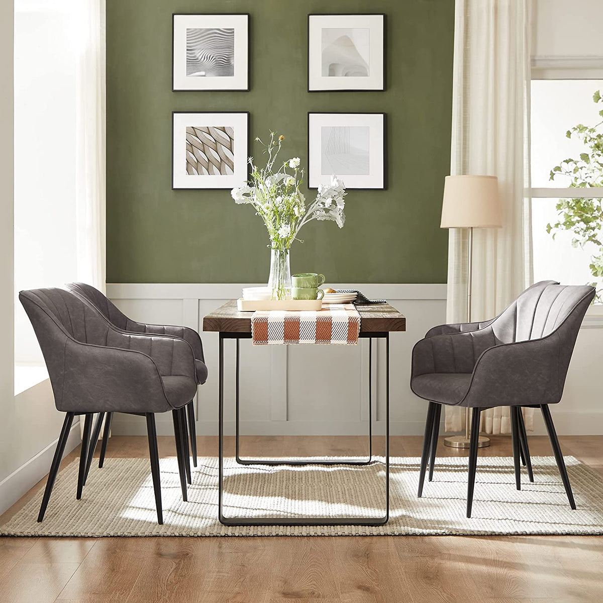 Loungestoel met Armleuningen en PU-bekleding, Zitbreedte 49 cm