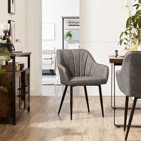 Loungestoel met Armleuningen en PU-bekleding, Zitbreedte 49 cm