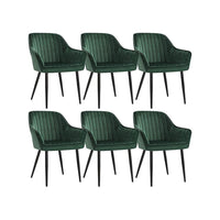 Fluwelen Eetkamerstoel met Armleuningen en Metalen Onderstel, 62,5x60x85 cm