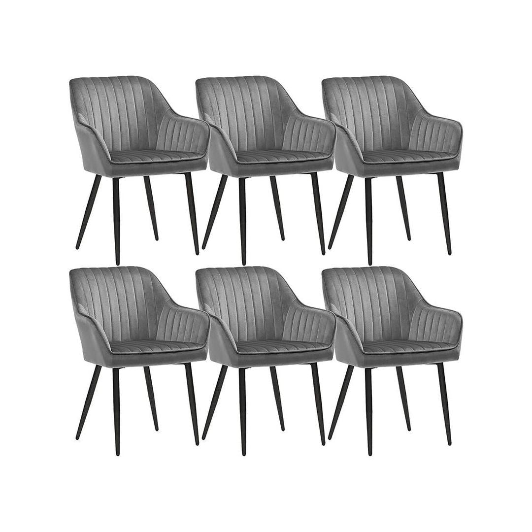 Fluwelen Eetkamerstoel met Armleuningen en Metalen Onderstel, 62,5x60x85 cm