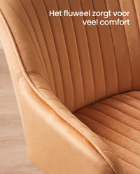 Gestoffeerde Eetkamerstoel met Armleuningen en Fluwelen Bekleding