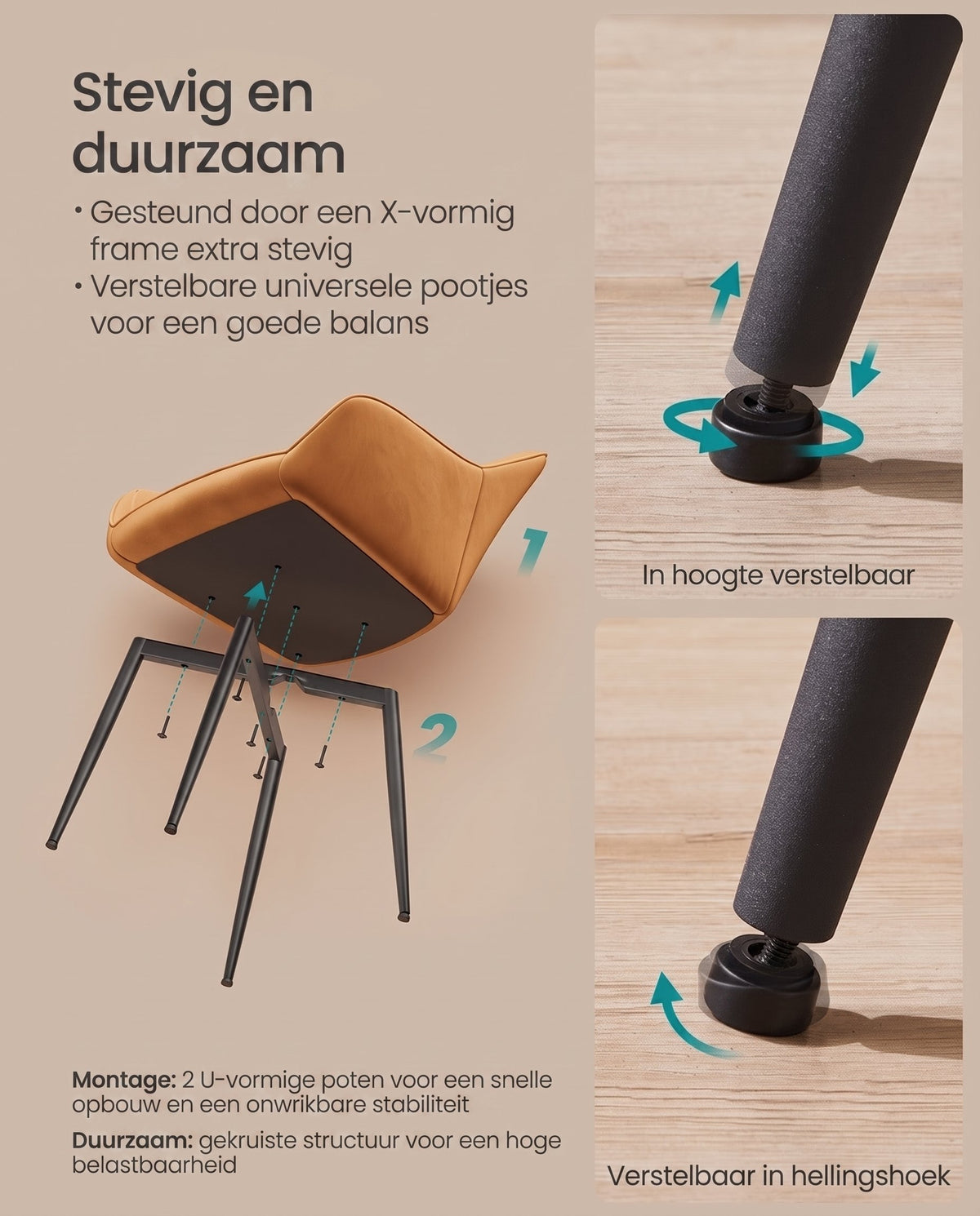 Gestoffeerde Eetkamerstoel met Armleuningen en Fluwelen Bekleding