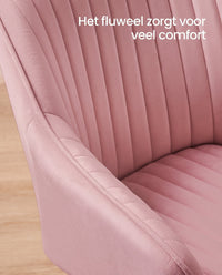 Gestoffeerde Eetkamerstoel met Armleuningen en Fluwelen Bekleding