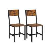 Eetkamerstoel met Metalen Frame in Industriële Stijl, Set van 2