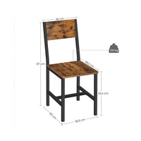 Eetkamerstoel met Metalen Frame in Industriële Stijl, Set van 2
