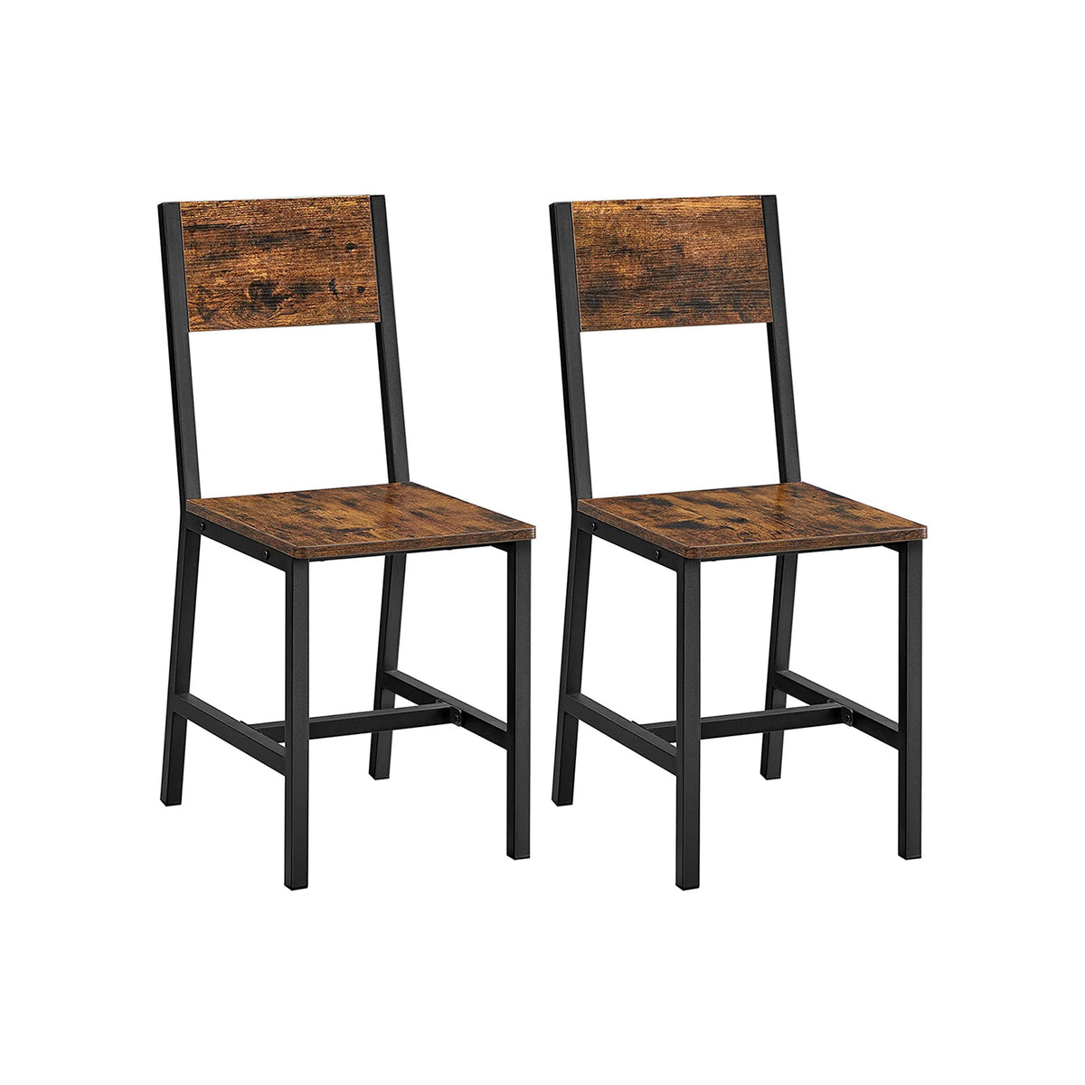 Eetkamerstoel met Metalen Frame in Industriële Stijl, Set van 2