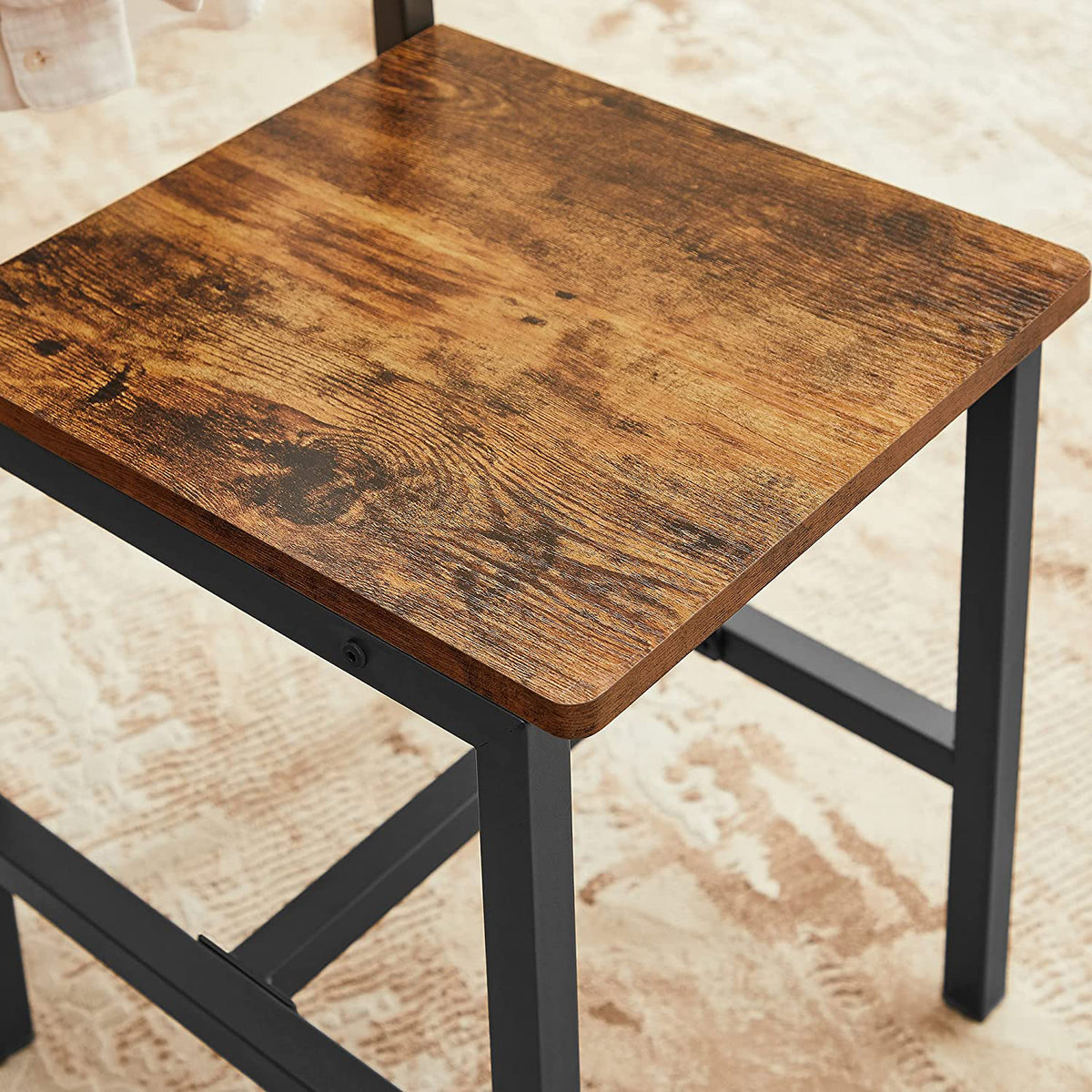 Eetkamerstoel met Metalen Frame in Industriële Stijl, Set van 2