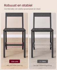 Eetkamerstoel met Metalen Frame in Industriële Stijl, Set van 2