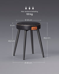 Eetkamerkruk van Kunstleer met Metalen Poten, 48 cm Hoog