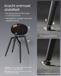 Eetkamerkruk van Kunstleer met Metalen Poten, 48 cm Hoog