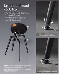 Eetkamerkruk van Kunstleer met Metalen Poten, 48 cm Hoog