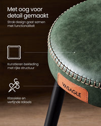 Eetkamerkruk van Kunstleer met Metalen Poten, 48 cm Hoog