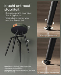 Eetkamerkruk van Kunstleer met Metalen Poten, 48 cm Hoog
