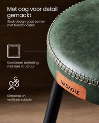 Eetkamerkruk van Kunstleer met Metalen Poten, 48 cm Hoog