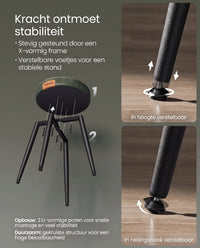 Eetkamerkruk van Kunstleer met Metalen Poten, 48 cm Hoog