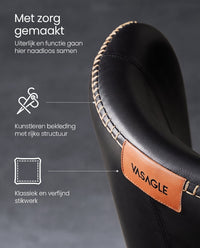 Eetkamerstoel van Kunstleer met Gebogen Rugleuning, Set van 2
