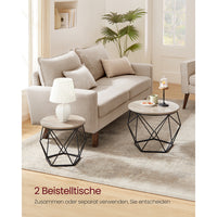 Ronde Salontafels met Geometrisch Metalen Frame, Set van 2
