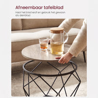 Ronde Salontafels met Geometrisch Metalen Frame, Set van 2