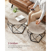 Ronde Salontafels met Geometrisch Metalen Frame, Set van 2