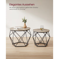 Ronde Salontafels met Geometrisch Metalen Frame, Set van 2