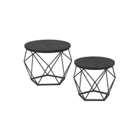 Ronde Salontafels met Geometrisch Metalen Frame, Set van 2