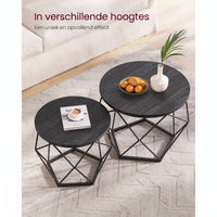 Ronde Salontafels met Geometrisch Metalen Frame, Set van 2