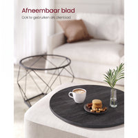 Ronde Salontafels met Geometrisch Metalen Frame, Set van 2