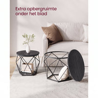 Ronde Salontafels met Geometrisch Metalen Frame, Set van 2