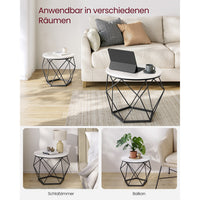 Ronde Salontafels met Geometrisch Metalen Frame, Set van 2