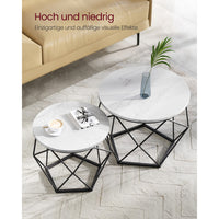 Ronde Salontafels met Geometrisch Metalen Frame, Set van 2